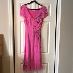 Temperely London 100% Silk Vintage Pink  size 8 dress